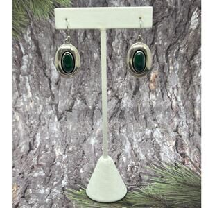 Vintage Carlos Diaz Malachite Sterling Earrings